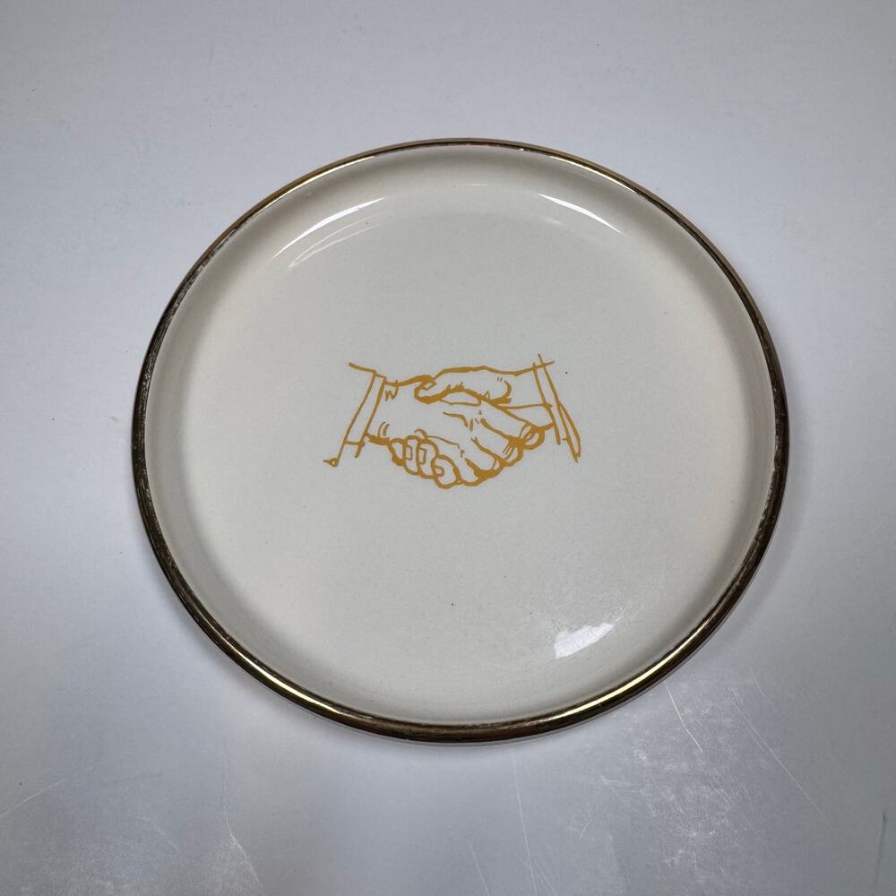 Louis Baida Cream and Gold rimmed Decorative Dish